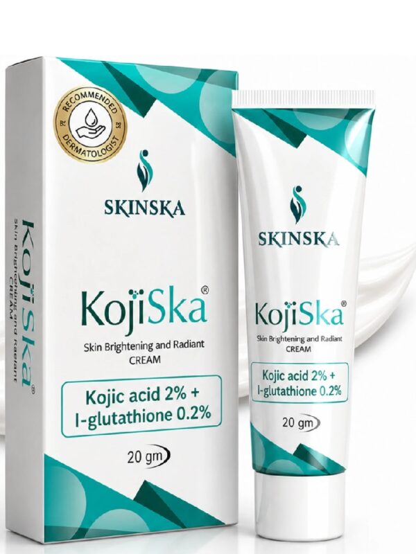 Kojiska Skin Brightening and Radiant Cream, Kojic Acid 2%, Arbutin & Glutathione (20 g)