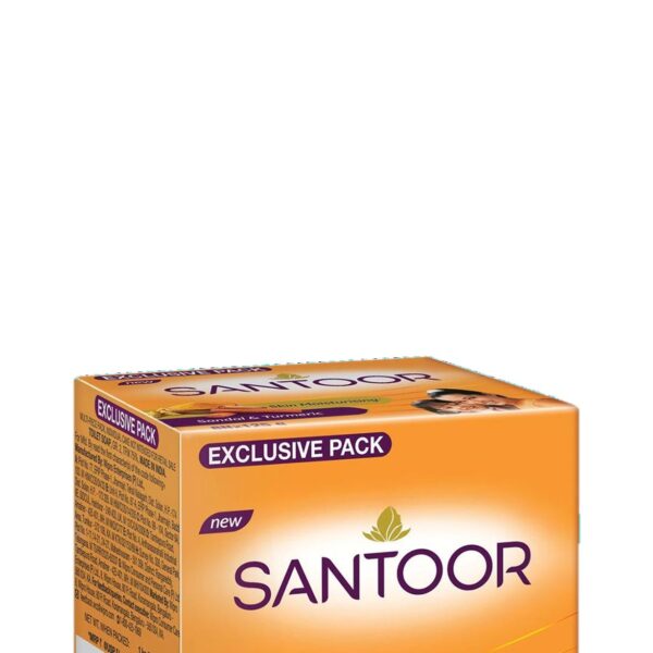SANTOOR Skin Moisturizing Sandal and Turmeric Bathing Bar Soap For Soft & Youthful Skin. (8 x 125 g)