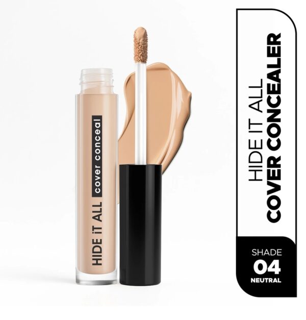 Hilary Rhoda Hide It All Cover Conceal | With Shea Butter | Matte Finish & High Coverage Concealer (Neutral - Shade 04, 3.7 ml)